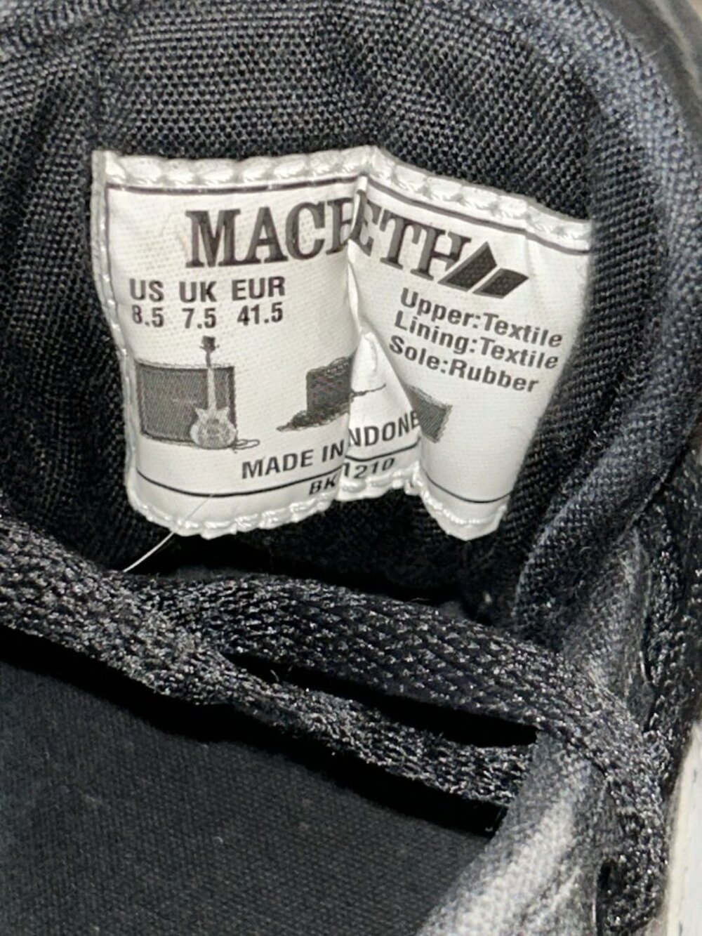 MACBETH Manchester Sz 8.5 Men’s Skate Vegan Shoe Gray White Blink182 Canvas - Picture 9 of 12